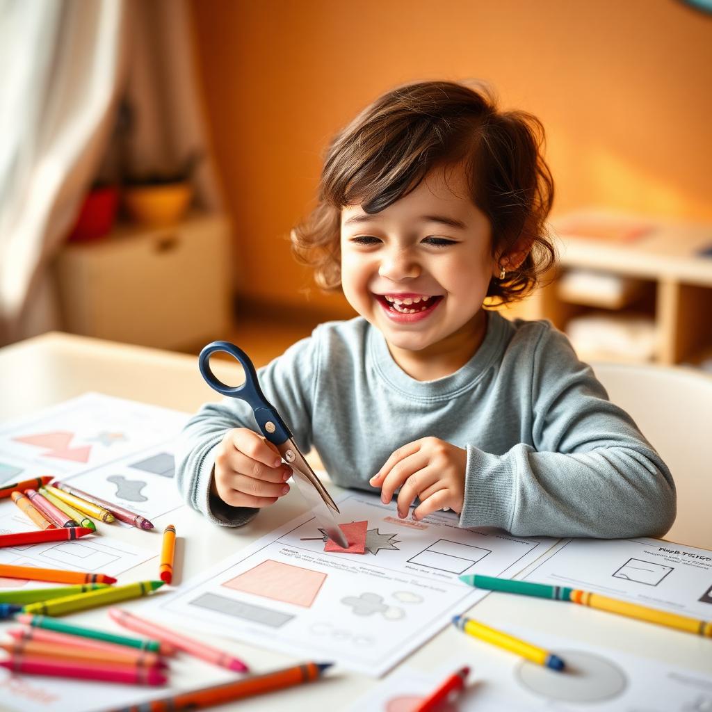 Happy child celebrating learning achievements