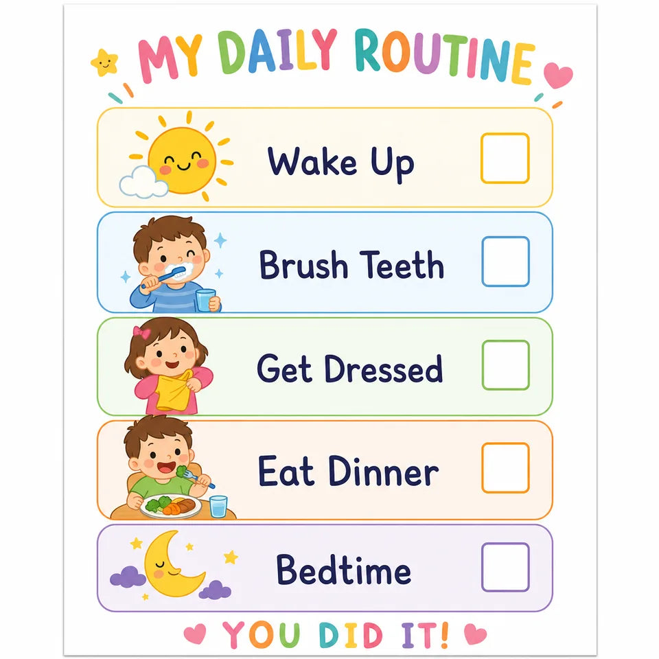 Daily routine chart printable